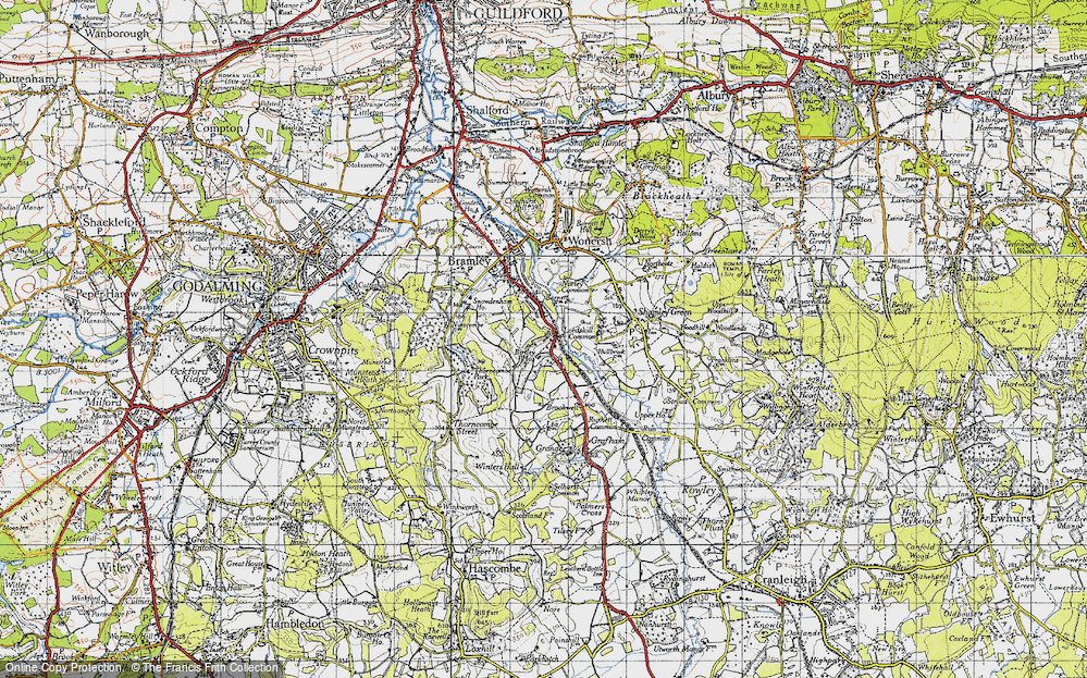 Old Map of Historic Map covering Brookwell in 1940