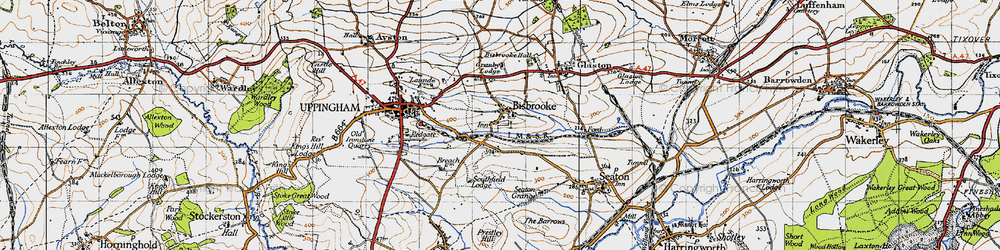 Old map of Bisbrooke in 1946