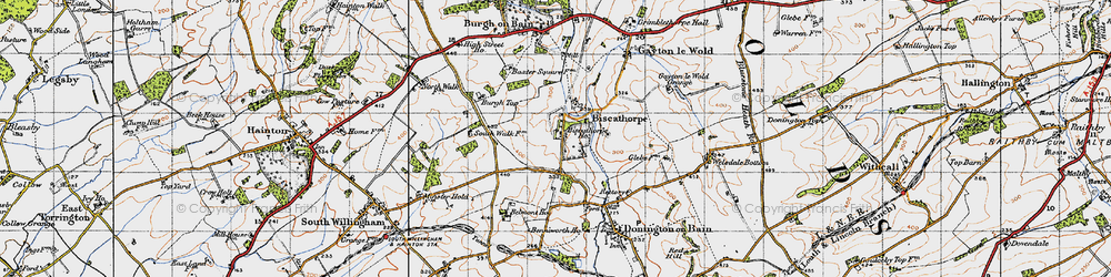 Old map of Burgh Top in 1946