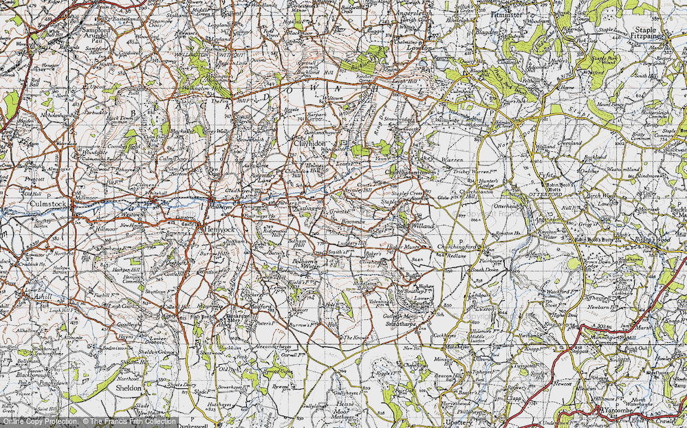Old Map of Biscombe, 1946 in 1946