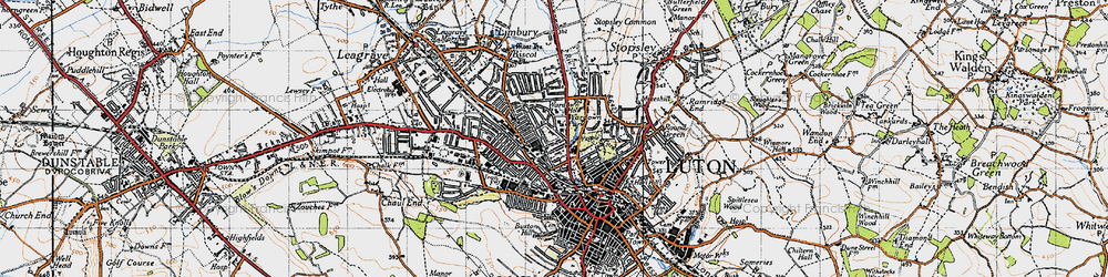 Old map of Biscot in 1946