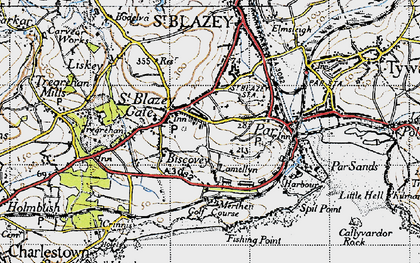 Old map of Biscovey in 1946