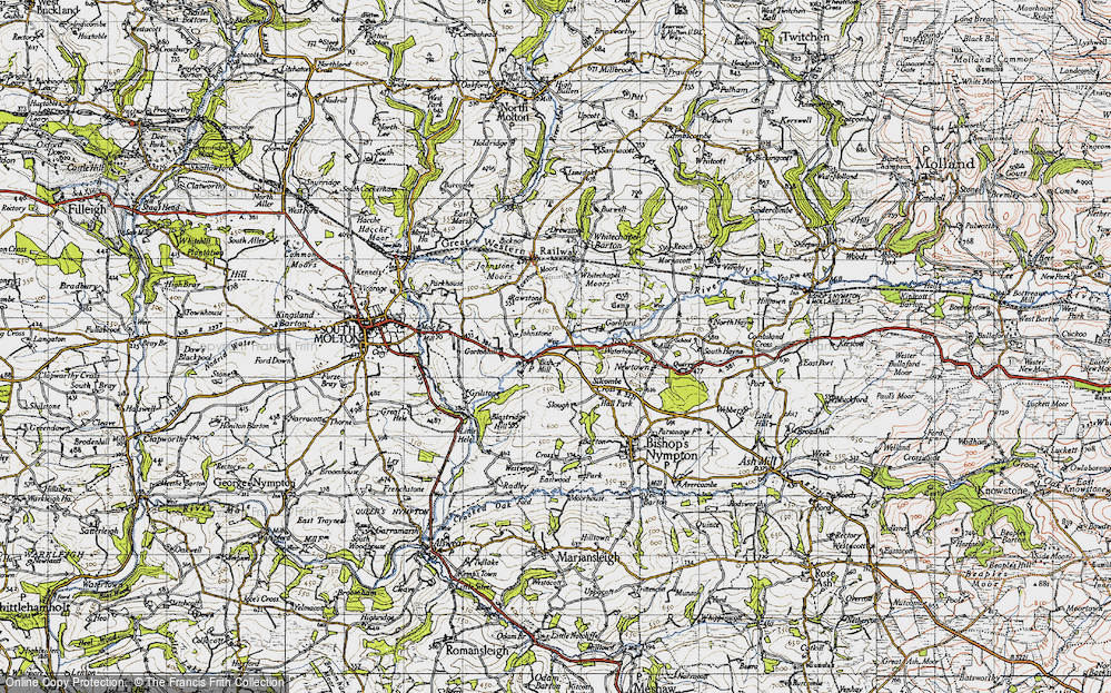 Old Map of Bish Mill, 1946 in 1946