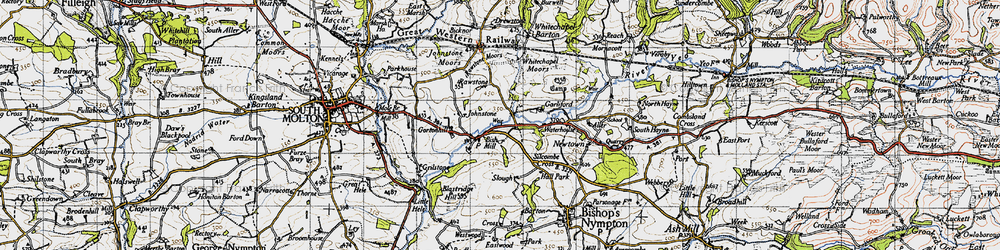 Old map of Bish Mill in 1946