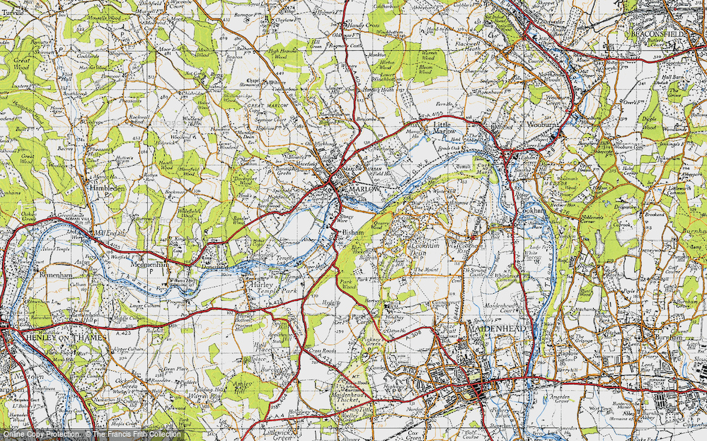 Old Map of Bisham, 1947 in 1947