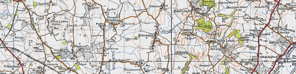 Old map of Bishampton in 1946