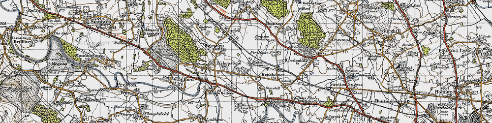Old map of Bishon Common in 1947