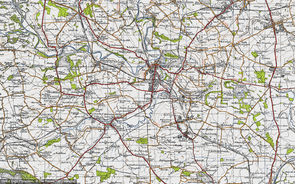 Old Map of Bishop Auckland, 1947 in 1947