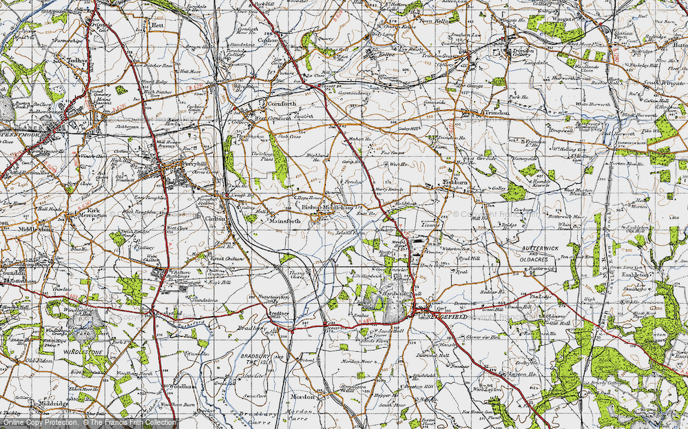 Old Map of Bishop Middleham, 1947 in 1947