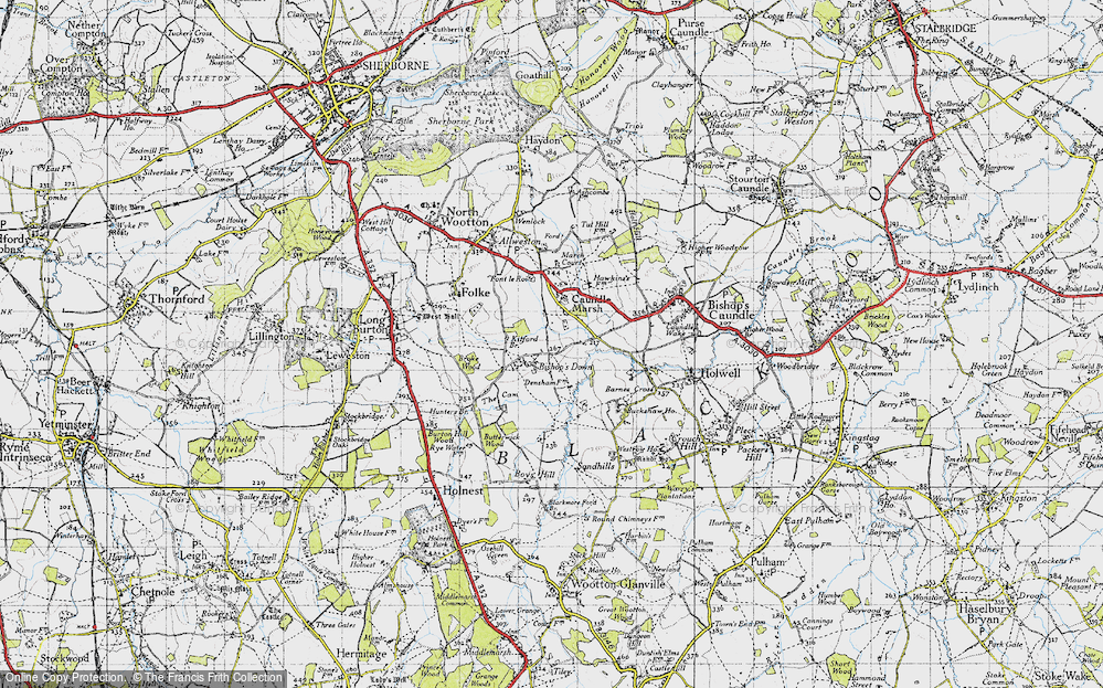Old Map of Historic Map covering Broke Wood in 1945