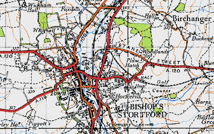 Old map of Bishop's Stortford in 1946