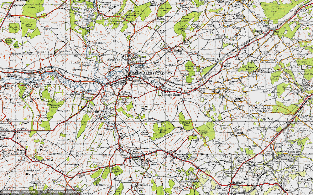 Old Map of Bishop's Sutton, 1945 in 1945