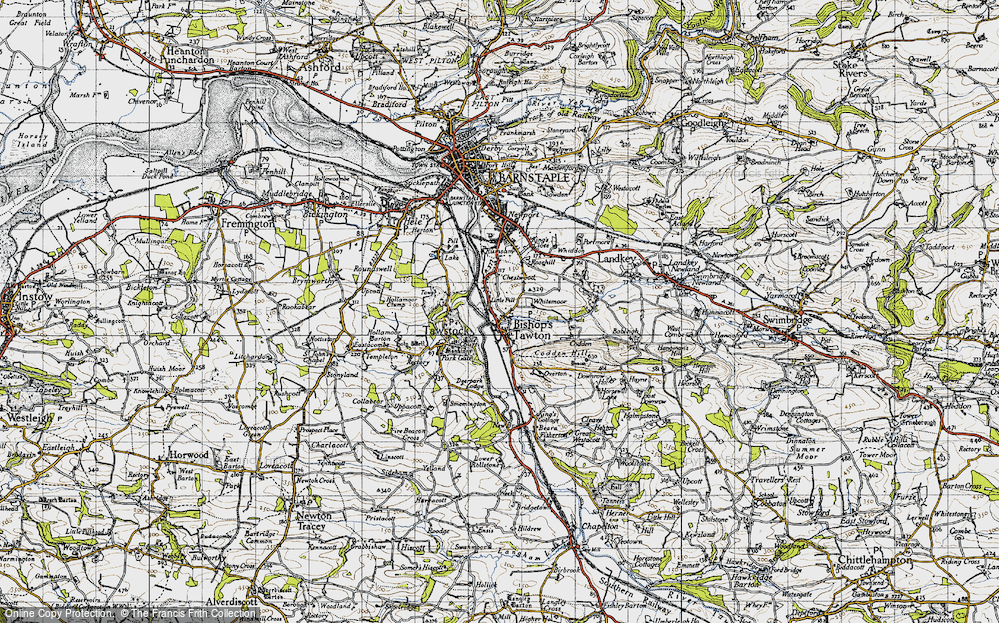 Old Map of Historic Map covering Whitemoor in 1946