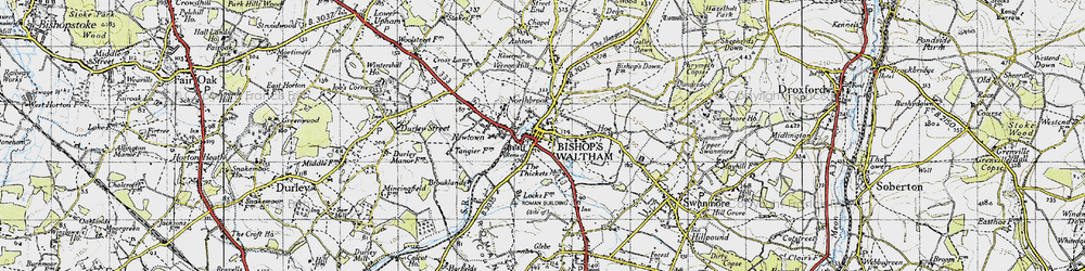 Old map of Bishop's Waltham in 1945