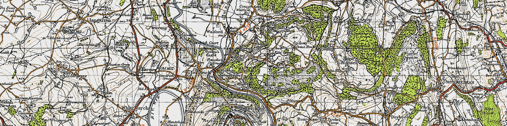 Old map of Bishop's Wood in 1947