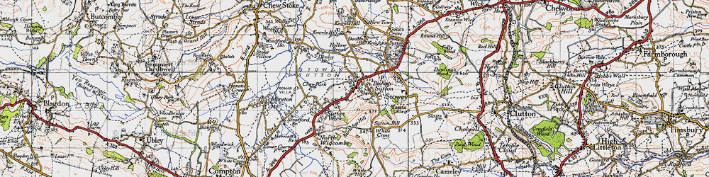 Old map of Bishop Sutton in 1946