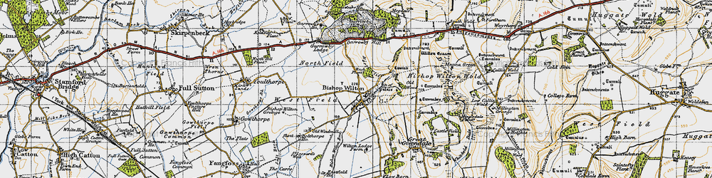 Old map of Bishop Wilton in 1947