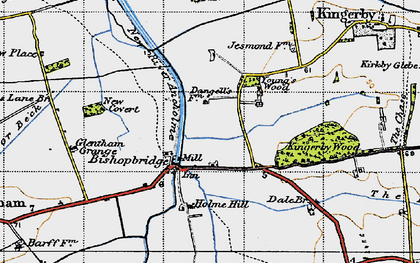 Old map of Bishopbridge in 1947