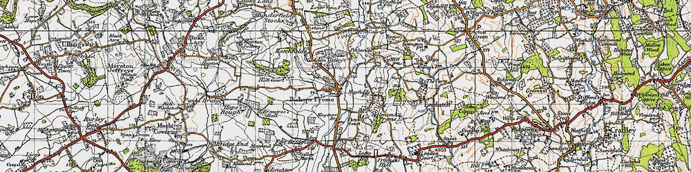 Old map of Bishops Frome in 1947