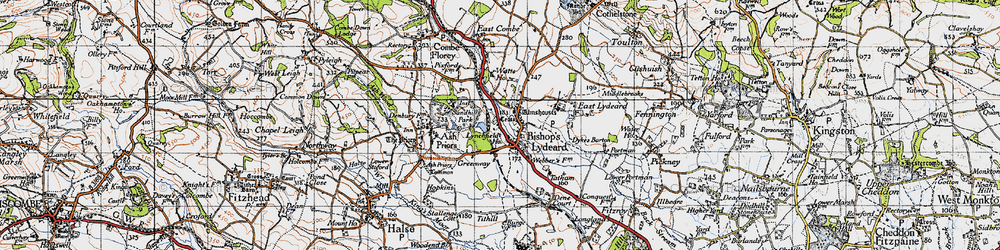 Old map of Bishops Lydeard in 1946