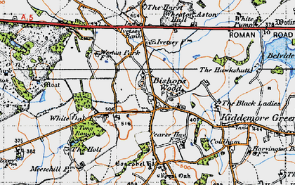 Old map of Boscobel House in 1946