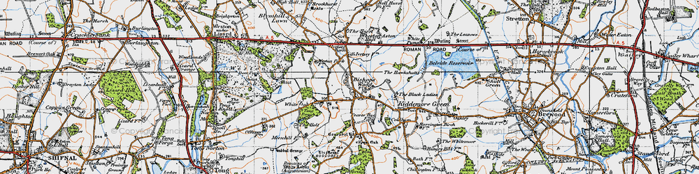 Old map of Boscobel House in 1946