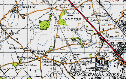 Old map of Bishopsgarth in 1947
