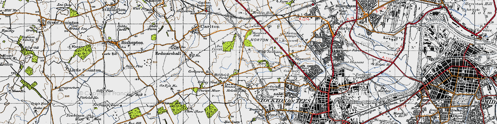Old map of Bishopsgarth in 1947