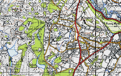 Old map of Bishopsgate in 1940