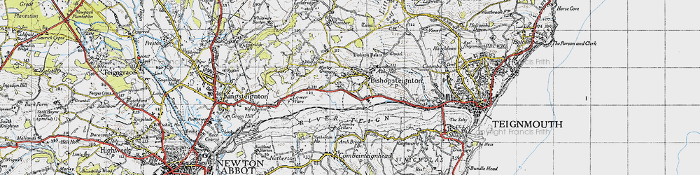 Old map of Bishopsteignton in 1946