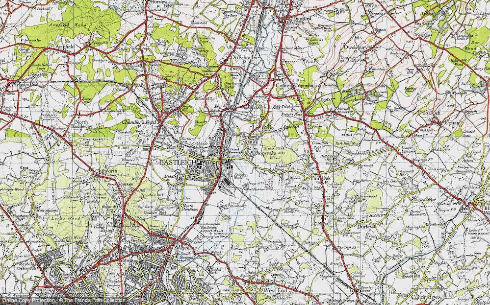 Old Map of Bishopstoke, 1945 in 1945