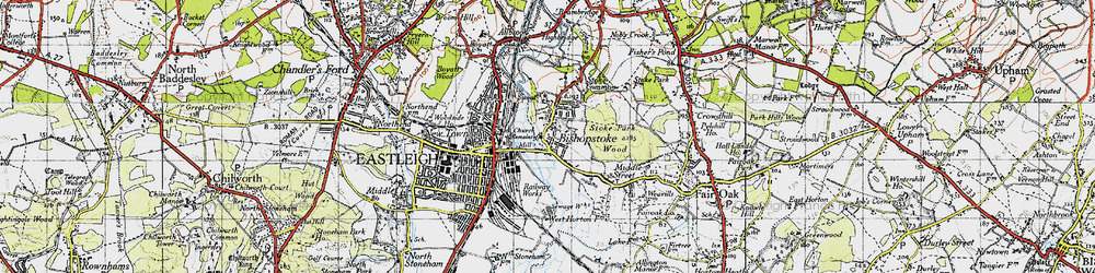 Old map of Bishopstoke in 1945