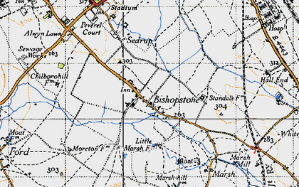 Old map of Bishopstone in 1946