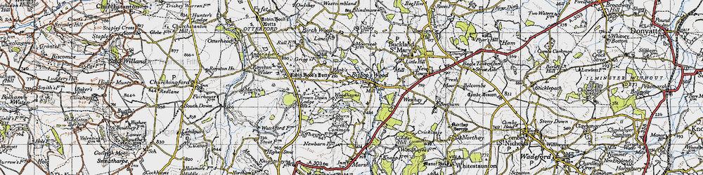 Old map of Bishopswood in 1946