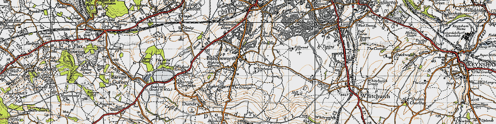 Old map of Bishopsworth in 1946