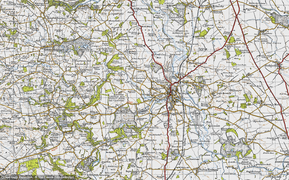 Old Map of Historic Map covering Breckamore in 1947