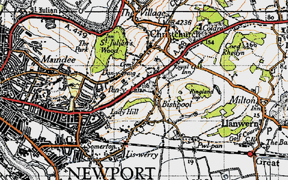 Old map of Bishpool in 1946