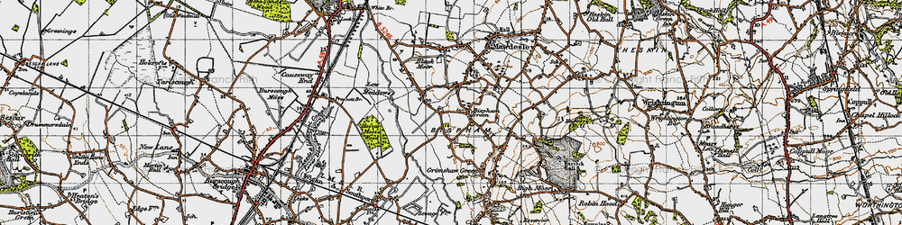 Old map of Bispham Green in 1947