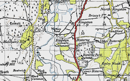 Old map of Bisterne in 1940