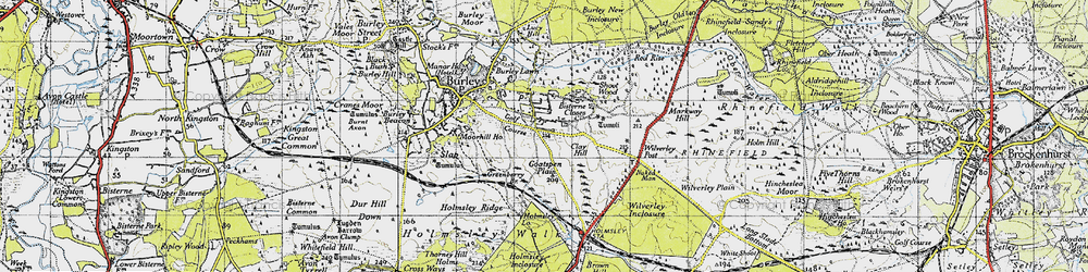 Old map of Bisterne Close in 1940