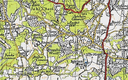 Old map of Bitchet Green in 1946