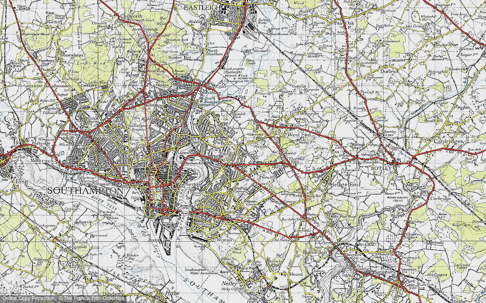 Old Map of Bitterne, 1945 in 1945