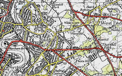 Old map of Bitterne in 1945