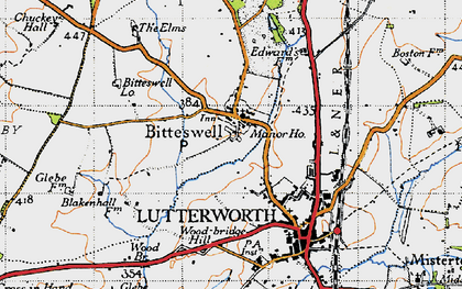 Old map of Bitteswell Lodge in 1946