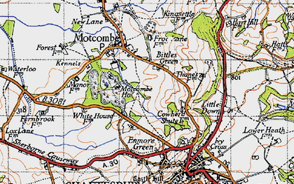 Old map of Bittles Green in 1945