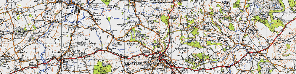 Old map of Bittles Green in 1945