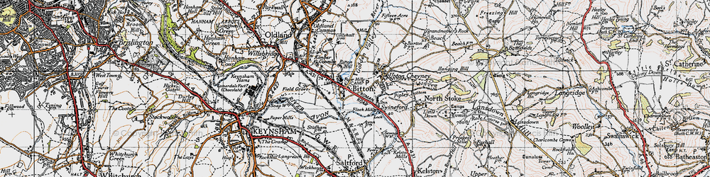 Old map of Bitton in 1946