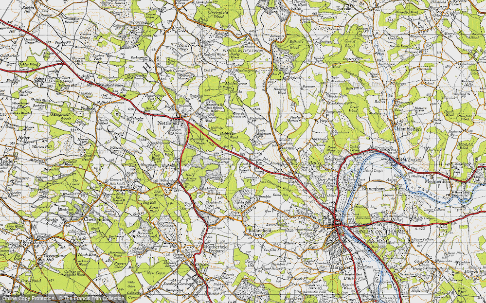 Old Map of Bix, 1947 in 1947