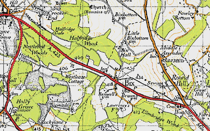 Old map of Bix Hall in 1947
