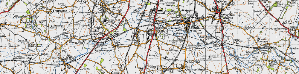 Old map of Blaby in 1946